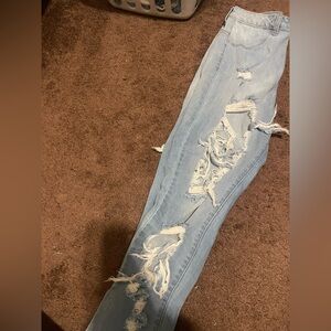 Fashion Nova Light Blue Ripped Skinny Jeans